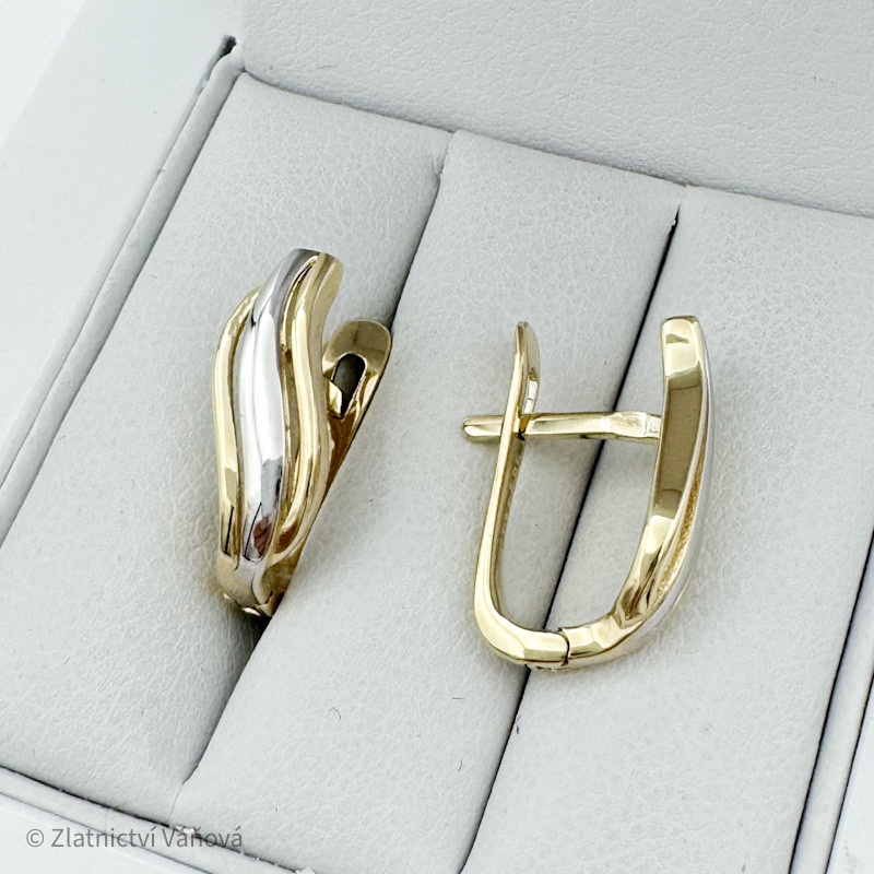 Žluté zlato náušnice na klapku